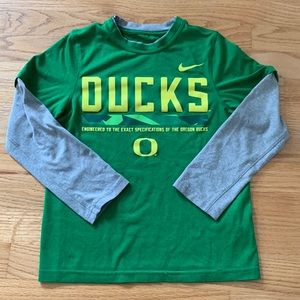 Kids Nike Dri Fit Oregon Ducks long sleeve shirt